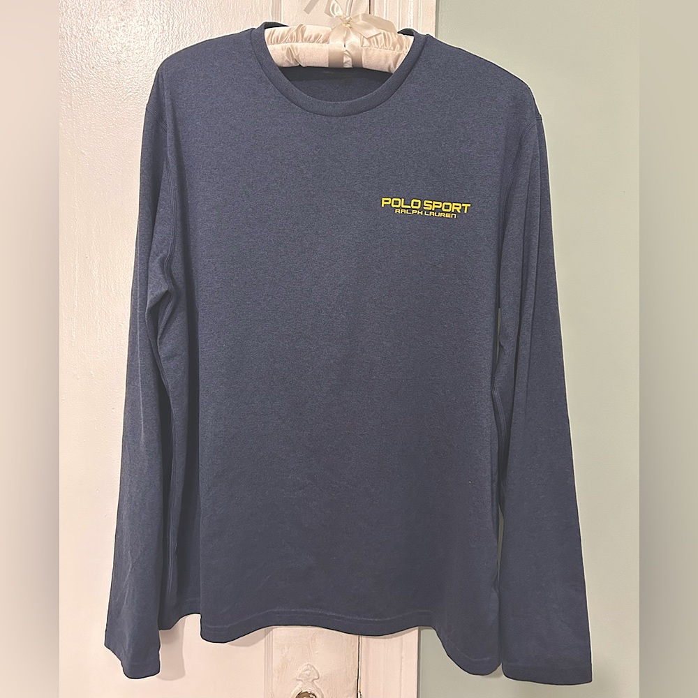 EUC Ralph Lauren blue gray long sleeve thermovent shirt M